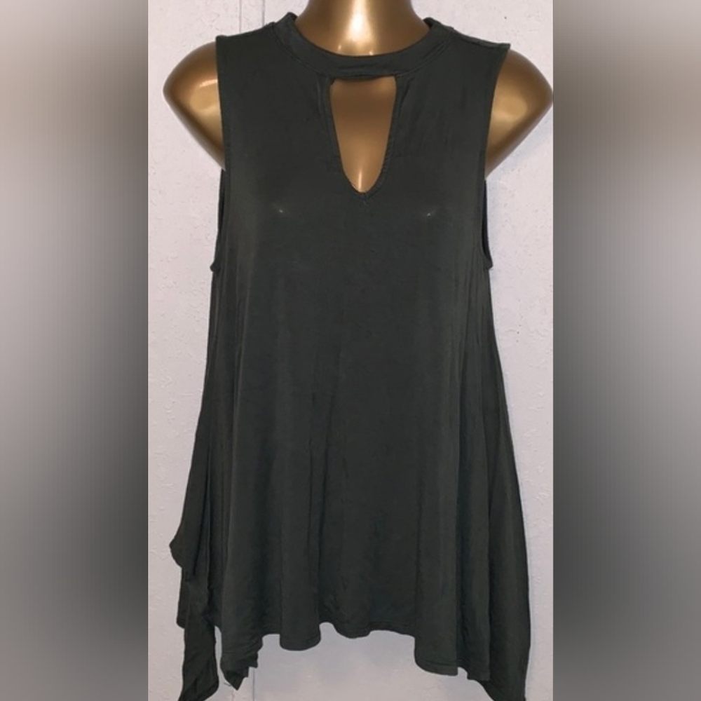 Jennifer Lopez Asymmetrical Green Tank Top